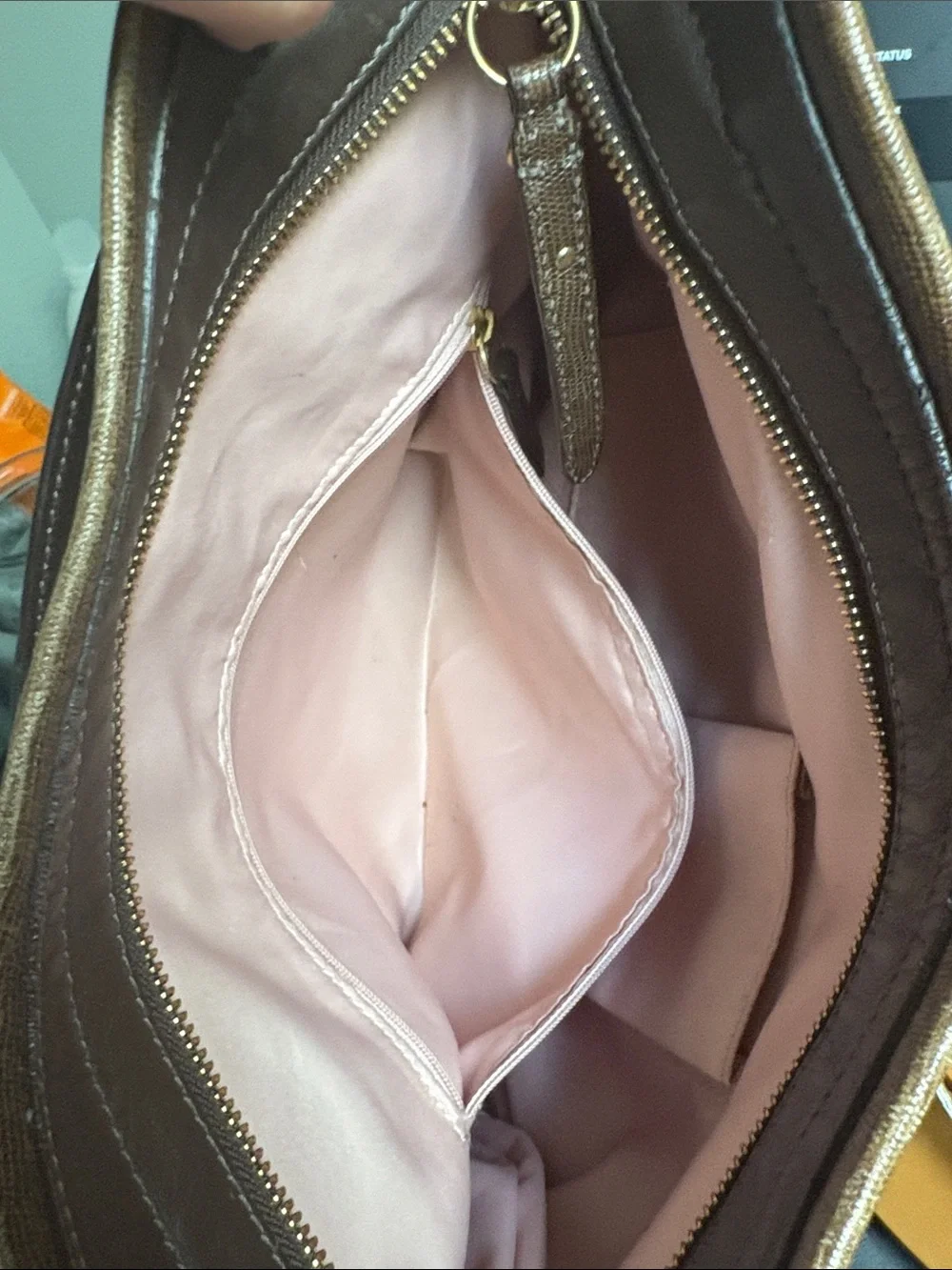 Coach Tan and Brown Signature Shoulder Bag
